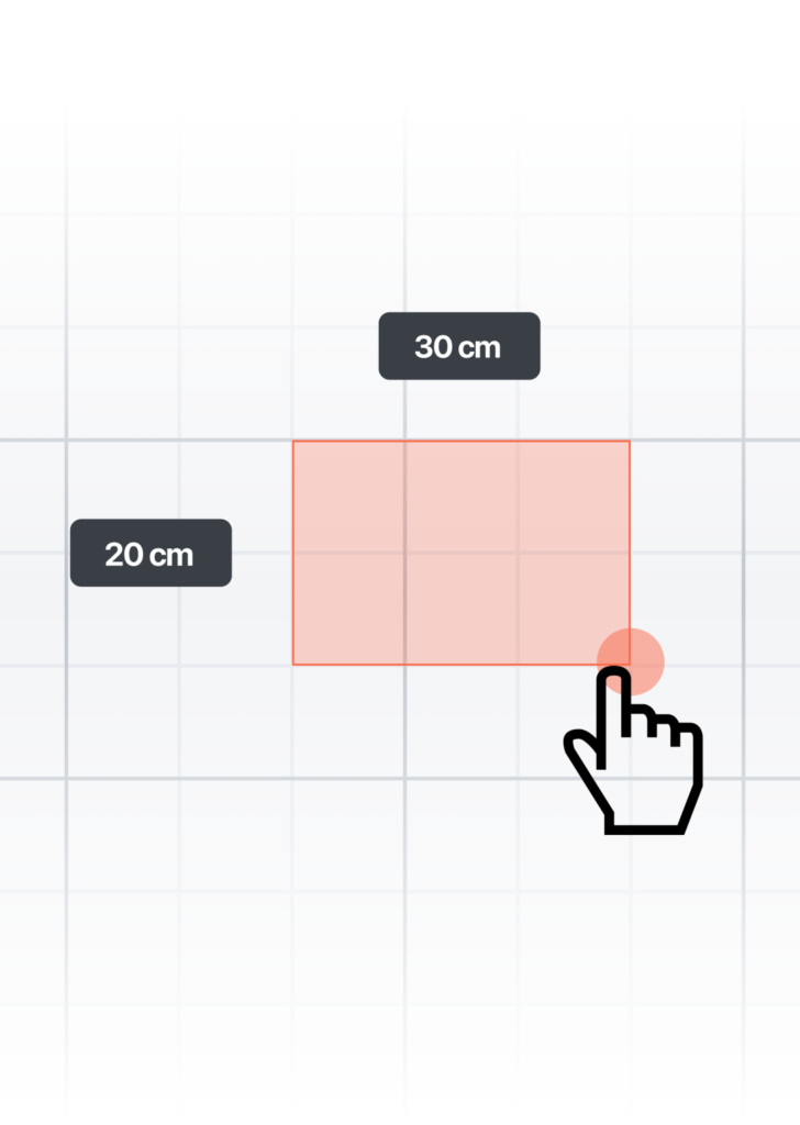 Interface concept for defining a target cleaning area on an iRobot map.